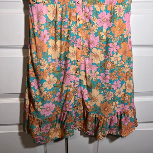 Petal & Pup Jefree Retro Floral Print Midi Dress, Women's US Size 10 - Picture 6 of 15